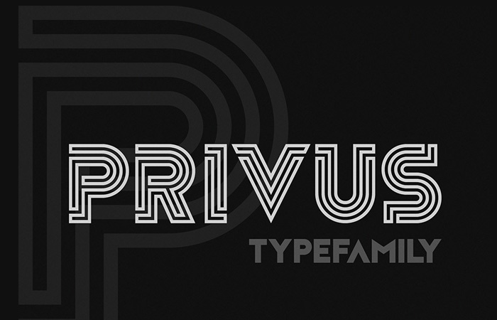 多线形字体 Privus Type Family