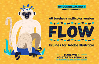 68个无拉伸矢量画笔-Flow Brushes